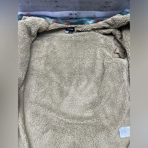 Marmot Green and Red Plaid Shirt Jacket Flannel Fleece - Picture 10 of 12